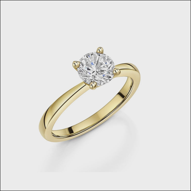 Yellow Gold 1.5 Carat Solitaire Zirconia Ring-JOOLS by Jenny Brown