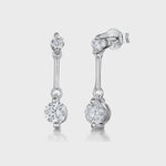 Load and play video in Gallery viewer, Sterling Silver Two Stone Cubic Zirconia Drop Earrings- JOOLS By Jenny Brown
