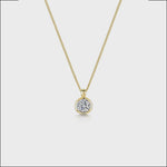 Load and play video in Gallery viewer,  Yellow Gold 1 Carat Solitaire Pendant With A Cubic Zirconia Stone-JOOLS by Jenny Brown
