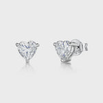 Load and play video in Gallery viewer, Sterling Silver Heart Solitaire  Stud Cubic Zirconia  Earrings- JOOLS by Jenny Brown
