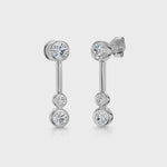 Load and play video in Gallery viewer, Sterling Silver Three Stone Drop Bubble Earrings
