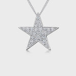 Load and play video in Gallery viewer, Sterling Silver Single Star  Pave Pendant
