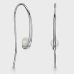 Load and play video in Gallery viewer, A pair of sterling silver pull through earrings with freshwater pearls, rhodium finished,-JOOLS by Jenny Brown
