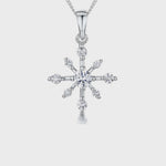 Load and play video in Gallery viewer, Sterling Silver Spiky Cubic Zirconia Snowflake Pendant
