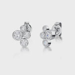 Load and play video in Gallery viewer, Sterling Silver  4 Stone Bubble Earrings
