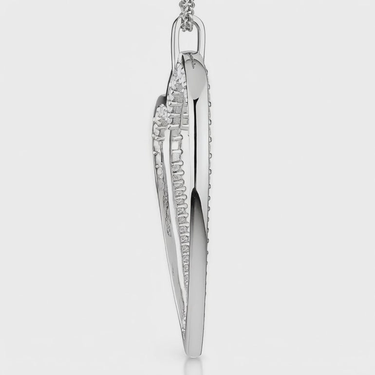 Sterling Silver Small Dali Heart Cubic Zirconia Pendant-JOOLS by Jenny Brown