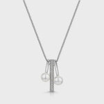 Load and play video in Gallery viewer, Silver Pearl Drop Bar Necklace- JOOLS by Jenny Brown
