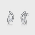 Load and play video in Gallery viewer, Sterling Silver Wishbone Shaped Stud Earring With Cubic Zirconia JOOLS by Jenny Brown
