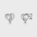 Load and play video in Gallery viewer, Sterling Silver Satin Heart Earrings
