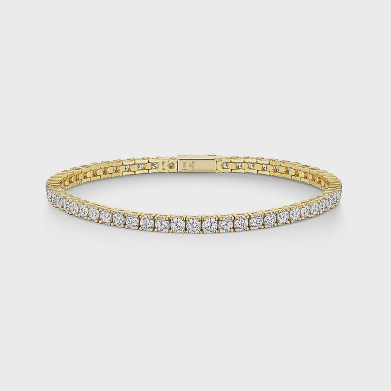 Yellow Gold Vermeil 6 Carat Cubic Zirconia Tennis Bracelet