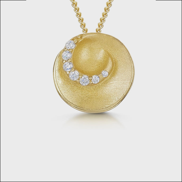 Yellow Gold Satin Swirl Pendant-JOOLS byJenny Brown