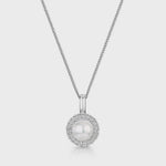 Load and play video in Gallery viewer, Silver Pearl Halo Necklace
