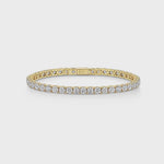 Load and play video in Gallery viewer, Yellow Gold Vermeil 11ct Cubic Zirconia Tennis Bracelet-JOOLS By Jenny Brown
