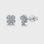 Load and play video in Gallery viewer, STERLING SILVER A PETAL EARRINGS WITH A  ZIRCONIA CENTRE- JOOLS By Jenny Brown
