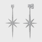 Load and play video in Gallery viewer, Sterling Silver Large North Star Drop  Stud Earrings

