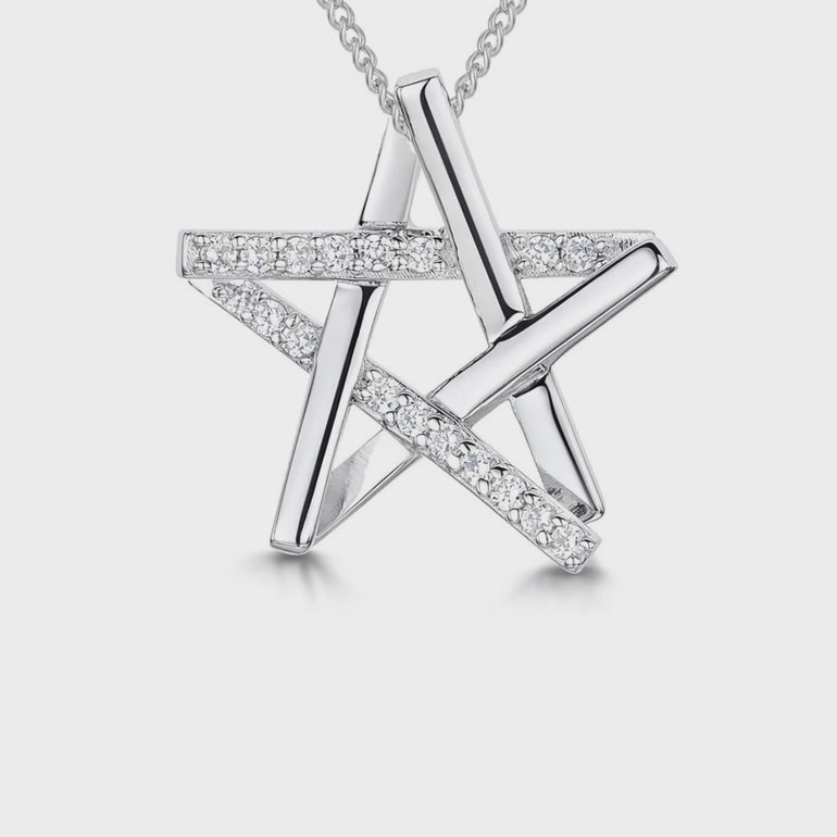 Sterling Silver  5 Sided Star Half Set With Cubic Zirconias- JOOLS By Jenny Brown