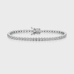 Load and play video in Gallery viewer, Sterling Silver 1.8 ct Cubic Zirconia Rubover Tennis Bracelet

