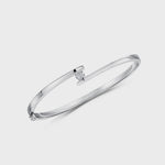 Load and play video in Gallery viewer, Sterling Silver Solitaire Cubic Zirconia  Bangle - JOOLS By Jenny Brown
