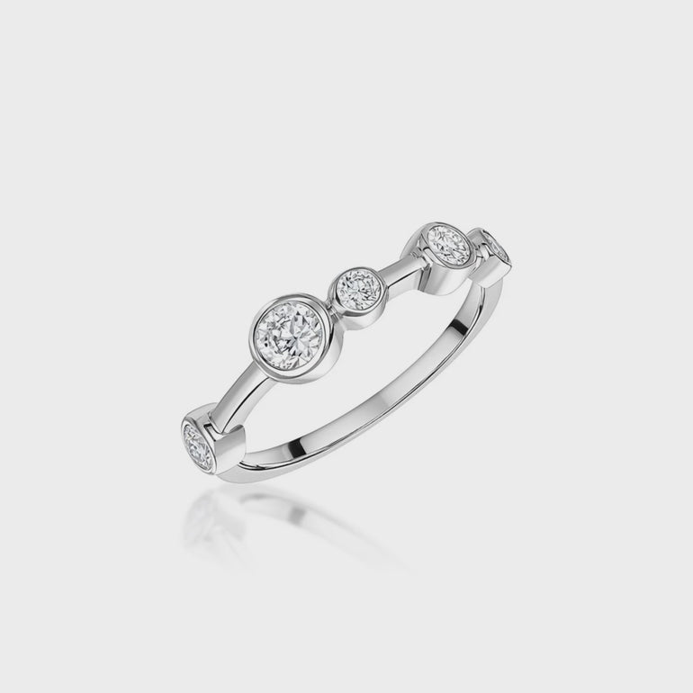 Sterling Silver Single Row  Stackable Bubble Ring