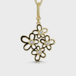 Load and play video in Gallery viewer, Yellow Gold Multi Flower Pendant Set With Cubic Zirconia Centres-JOOLS by Jenny Brown
