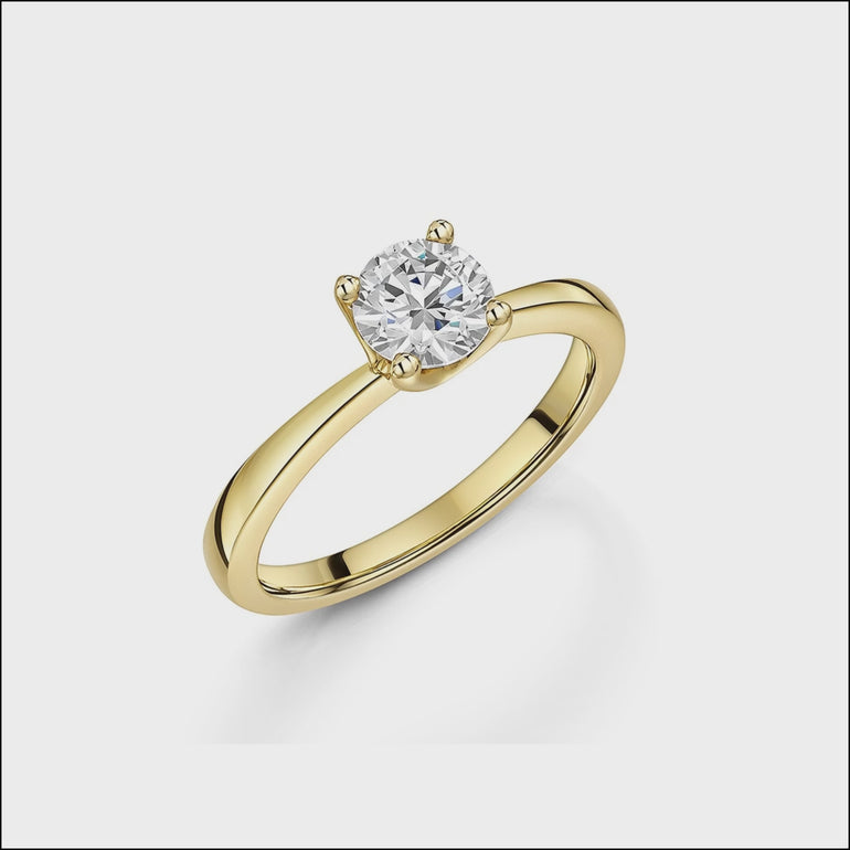 Yellow Gold 1 Carat Solitaire Ring-JOOLS by Jenny Brown