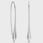 Load and play video in Gallery viewer, A pair of sterling silver  arrow tipped pull through earrings with a rhodium finish-JOOLS By Jenny Brown
