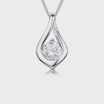 Load and play video in Gallery viewer, Sterling Silver Infinity Teardrop Pendant with a central cubic zirconia-JOOLS by Jenny Brown
