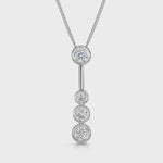 Load and play video in Gallery viewer, A sterling silver drop bubble pendant with four set cubic zirconia stones, suspended from a chain-JOOLS by Jenny Brown
