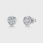 Load and play video in Gallery viewer, Sterling Silver Stud Earring With Rubover Set Cubic Zirconia JOOLS by Jenny Brown
