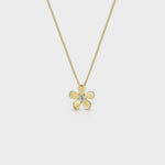 Load and play video in Gallery viewer, video clip ofYellow Gold Flower Cubic Zirconia Centre Pendant

