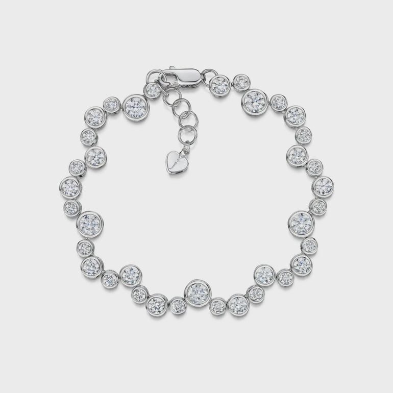 Sterling Silver Boodles Raindance Style Bracelet Set With Cubic Zirconia Stones - JOOLS By Jenny Brown