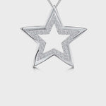 Load and play video in Gallery viewer, Sterling Silver Open Star Pendant Set With Cubic Zirconias
