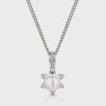 Load and play video in Gallery viewer, Silver Pearl Flower Pendant Necklace
