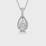 Load and play video in Gallery viewer, Sterling Silver Suspended Halo Teardrop Pendant- JOOLS By Jenny Brown
