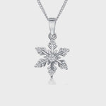 Load and play video in Gallery viewer, Sterling Silver Small Cubic Zirconia  Small Snowflake Necklace - JOOLS By Jenny Brown
