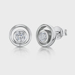 Load and play video in Gallery viewer, Sterling Silver Concentric Circle  Stud Earrings
