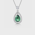 Load and play video in Gallery viewer, Sterling Silver Emerald Green Zirconia Teardrop Pendant Set With A Teardrop Bale JOOLS by Jenny Brown
