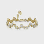 Load and play video in Gallery viewer, Yellow Gold Bubble Bracelet Set With Cubic Zirconia Stones-JOOLS by Jenny Brown
