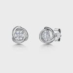 Load and play video in Gallery viewer, Sterling Silver Twisted Rub Over Set Cubic Zirconia Stud Earring JOOLS by Jenny Brown
