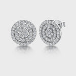 Load and play video in Gallery viewer, Sterling Silver Pave Concentric Circle Stud Earrings -JOOLS by Jenny Brown

