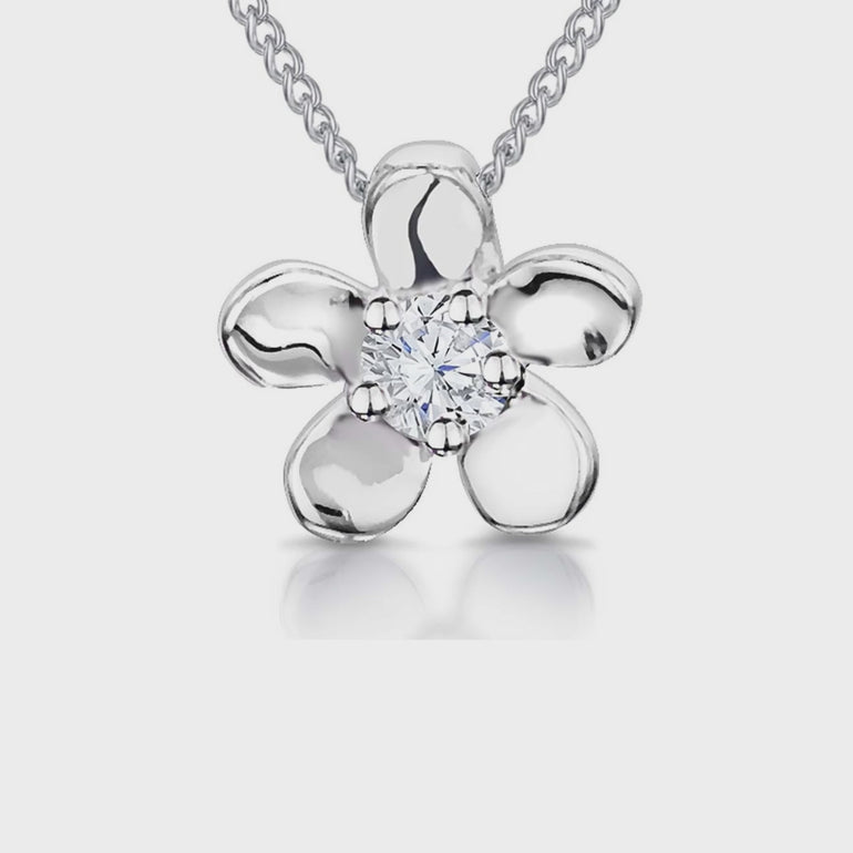 Sterling Silver  Five Petal Flower Pendant - JOOLS By Jenny Brown