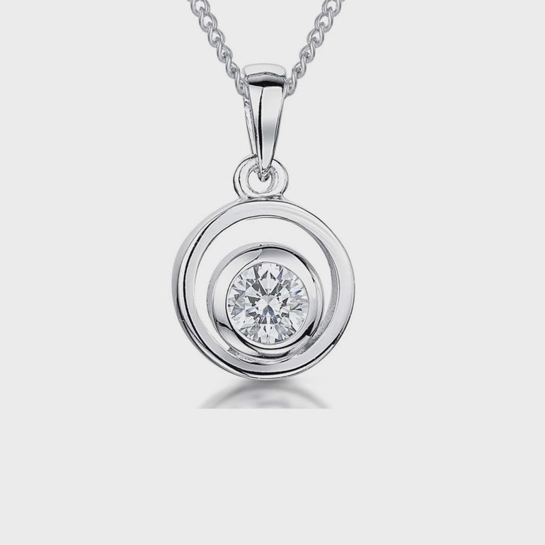 Sterling Silver Small Circle Drop Pendant - JOOLS By Jenny Brown