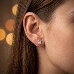 Load image into Gallery viewer, Sterling Silver Emerald Cut Stud Earrings
