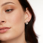 Load image into Gallery viewer, STERLING SILVER AND PEARL SWIRL EARRINGS WITH WHITE ZIRCONIASEarrings - JOOLS By Jenny Brown
