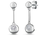 Load image into Gallery viewer, Sterling Silver Round Drop Earrings
