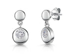 Load image into Gallery viewer, Sterling Silver Short Circle Drop Earrings

