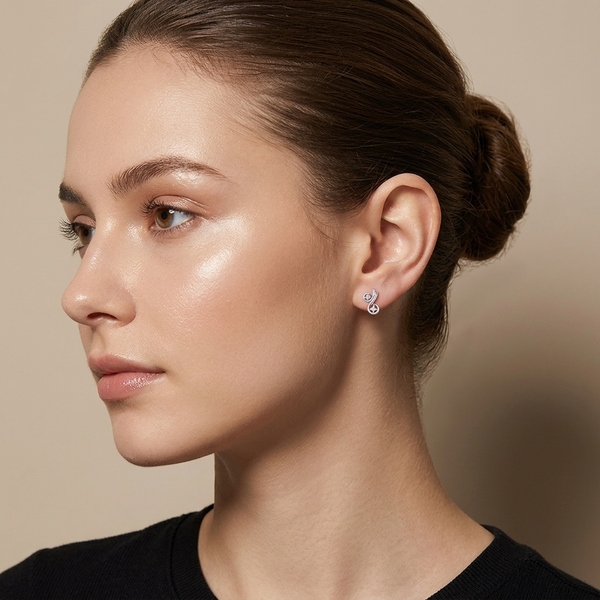 Sterling Silver Double Curl Stud Earrings