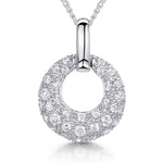 Load image into Gallery viewer, Sterling Silver Donut Shape  Pave Set Pendant
