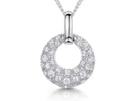 Load image into Gallery viewer, Sterling Silver Donut Shape  Pave Set Pendant
