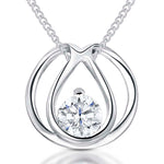 Load image into Gallery viewer, Sterling Silver Open Teardrop Cubic Zirconia Pendant
